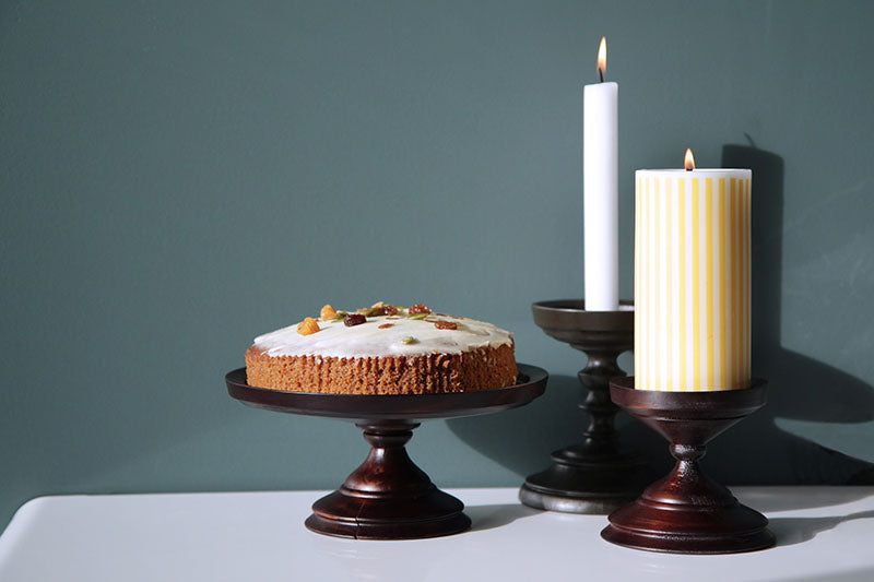 Candle Holder Florence - Walnut and Dark Oak colour