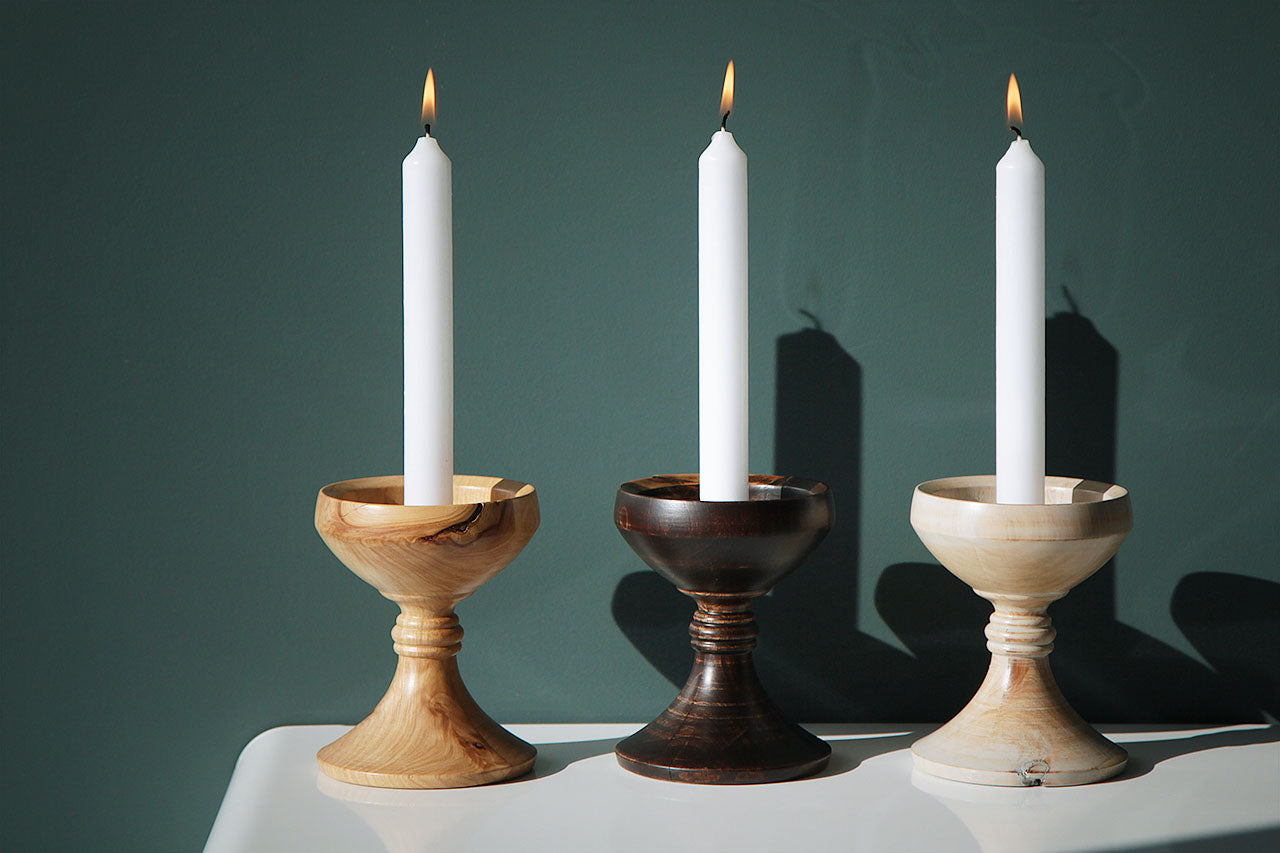 Candle Holder Venice - natural - dark oak - grey wash