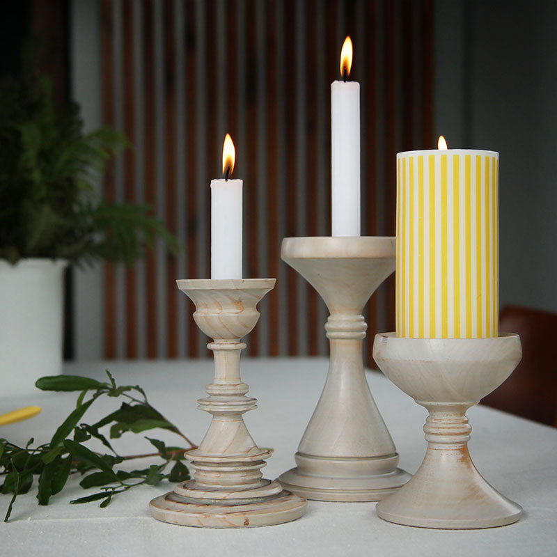 Candle Holders Venice and Florence - grey wash